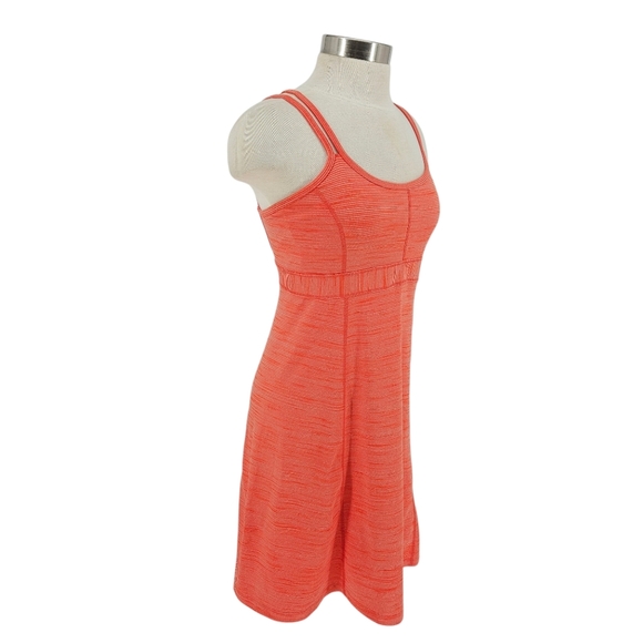 Marmot Athletic Fit Flare Tennis Dress Orange Stripe Crossback Built N Bra Small - Picture 2 of 8